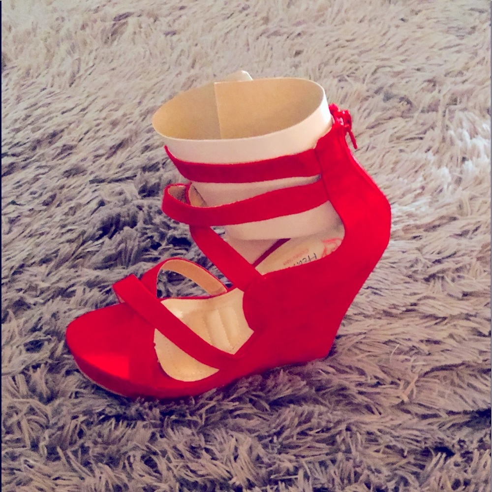 Red wedge heel